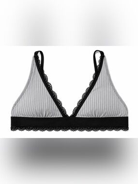 ASOS Black and Gray Striped Bralette